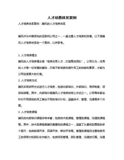 人才培养体系案例