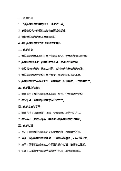 机床数控技术教学课件：数控机床教案