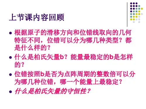 材料微观结构第四章晶体中的位错与层错2