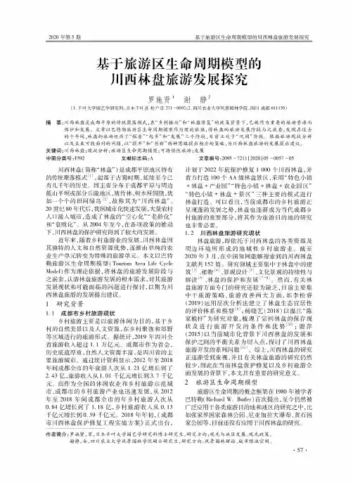 基于旅游区生命周期模型的川西林盘旅游发展探究