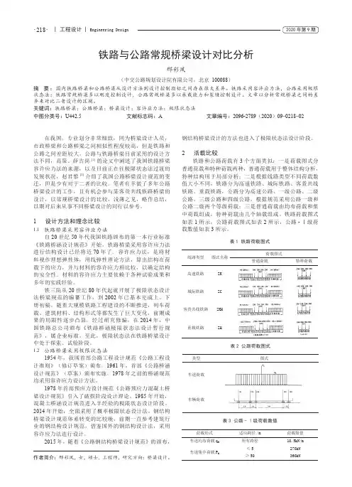 铁路与公路常规桥梁设计对比分析