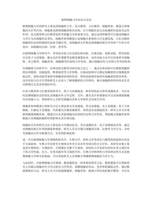 植物细胞力学知识点总结