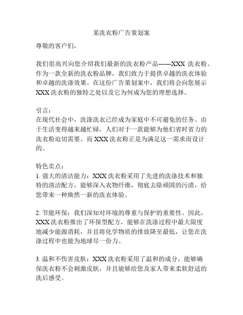 某洗衣粉广告策划案