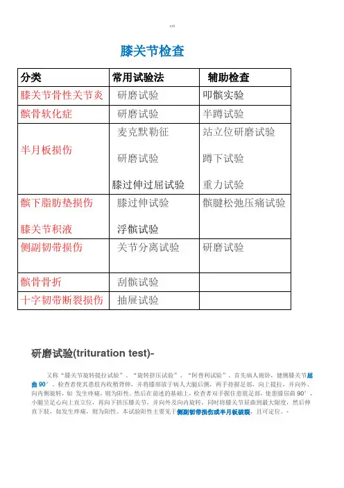 膝关节检查试验