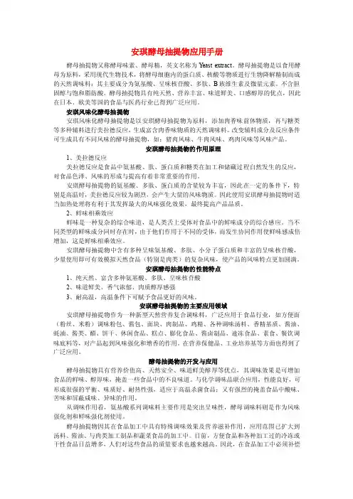 安琪酵母抽提物应用手册