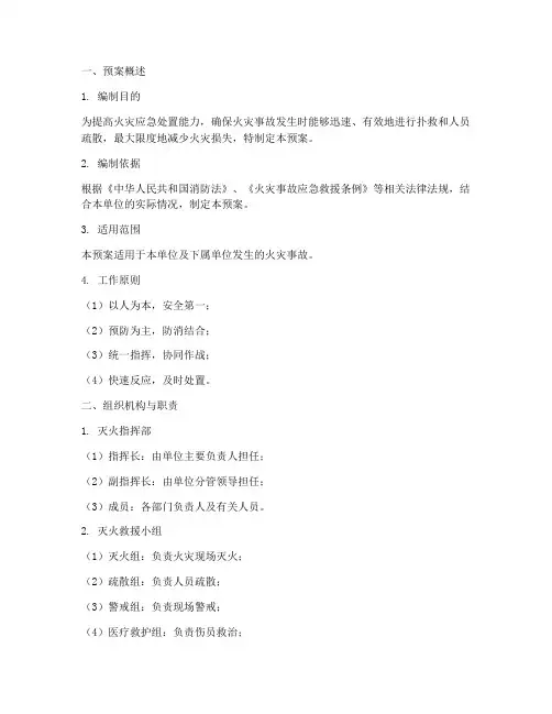 灭火作战预案模板范文