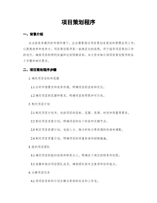 项目策划程序
