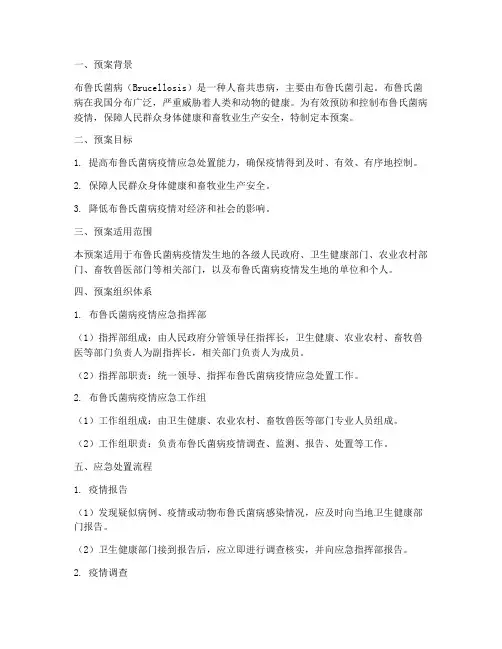布鲁氏菌病应急处置预案