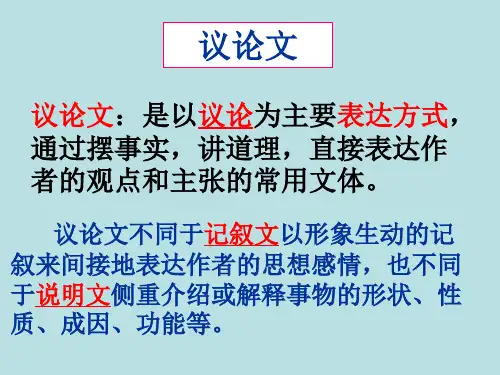 中考《议论文阅读知识》课件