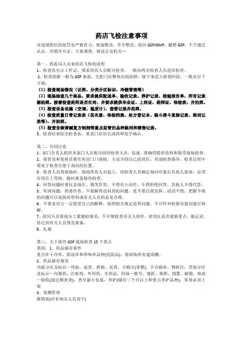药店飞检注意事项