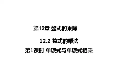 华师版八年级数学上册第12章 整式的乘除1 单项式与单项式相乘