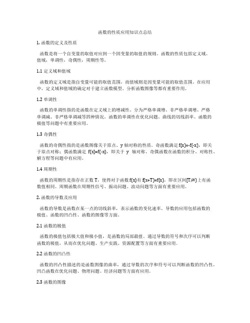 函数的性质应用知识点总结