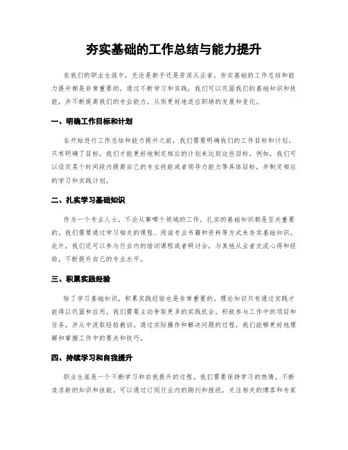 夯实基础的工作总结与能力提升