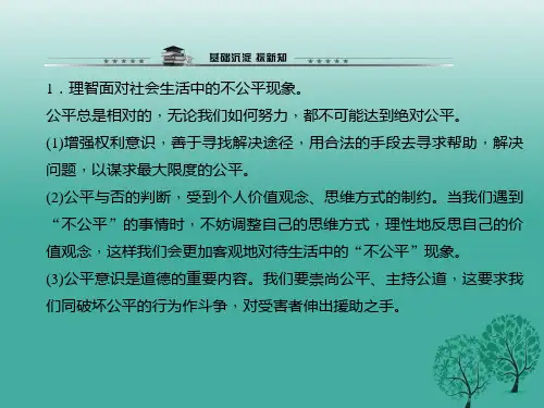 精品八年级政治下册第四单元第九课第二框维护社会公平课件新人教版精品ppt课件