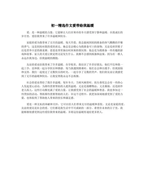 初一精选作文爱带给我温暖