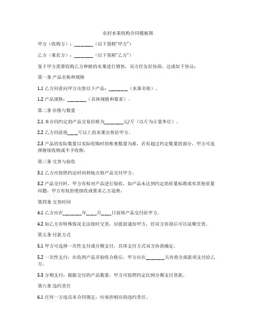 农村水果收购合同模板图