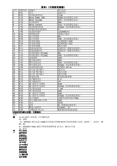 丹佛斯FC300变频一般设置
