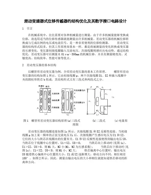 差动变速器式位移传感器的结构优化及其数字接口电路设计