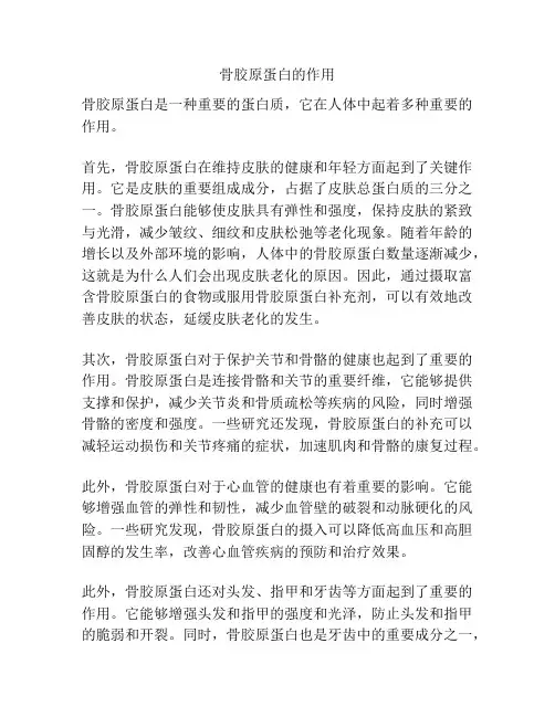 骨胶原蛋白的作用