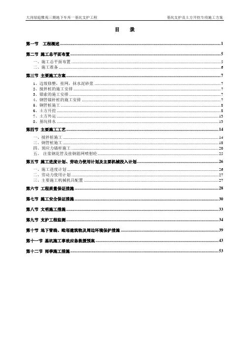 基坑支护施工方案(专家评审修改后)