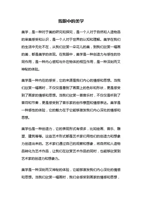 我眼中的美学