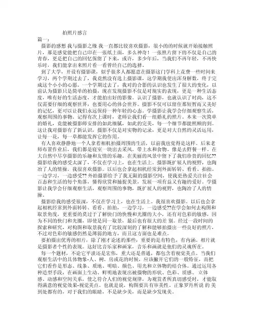 拍照片感言——精选推荐