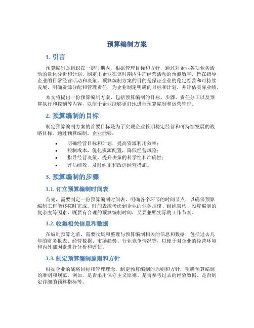 预算编制方案