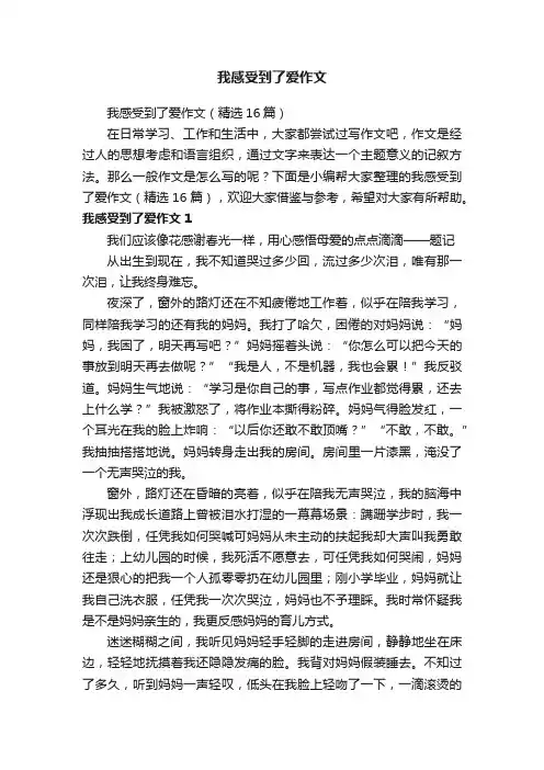 我感受到了爱作文（精选16篇）