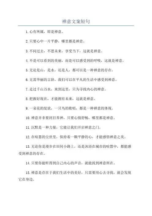 禅意文案短句