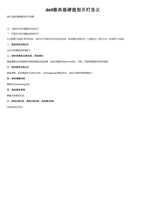 dell服务器硬盘指示灯含义
