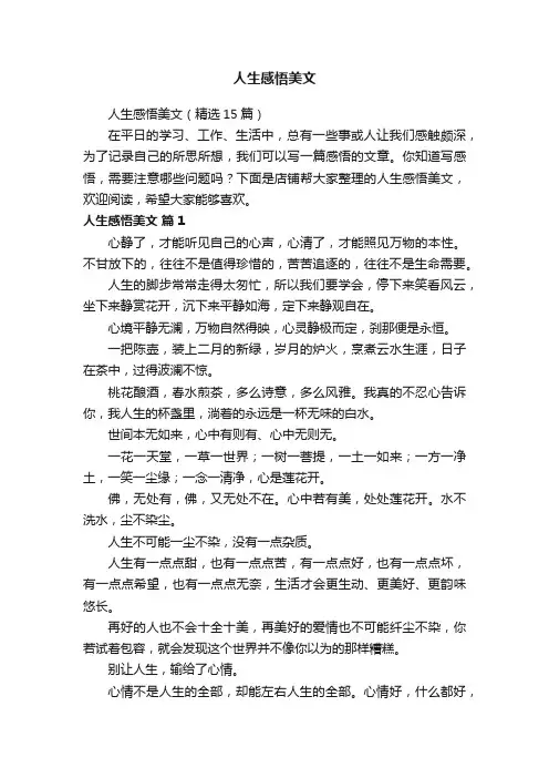 人生感悟美文