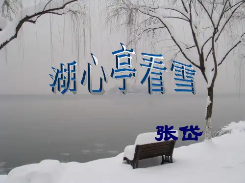 人教部编版语文九年级上册《湖心亭看雪》教学课件(共29张PPT)