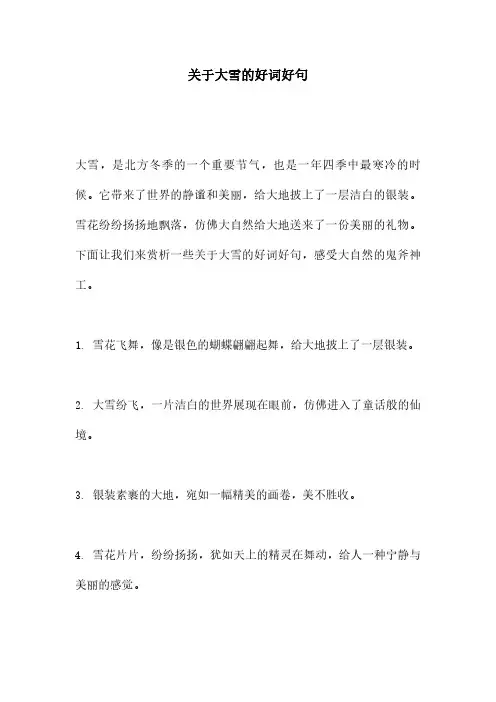 关于大雪的好词好句