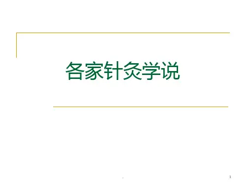 针灸各家学说PPT课件