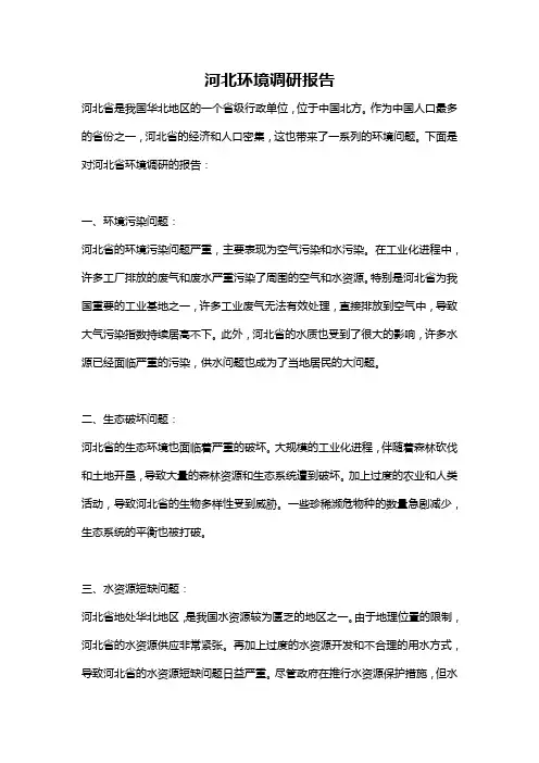 河北环境调研报告