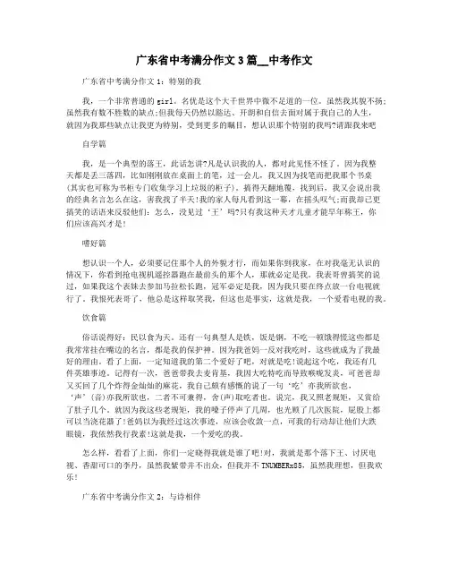 广东省中考满分作文3篇__中考作文