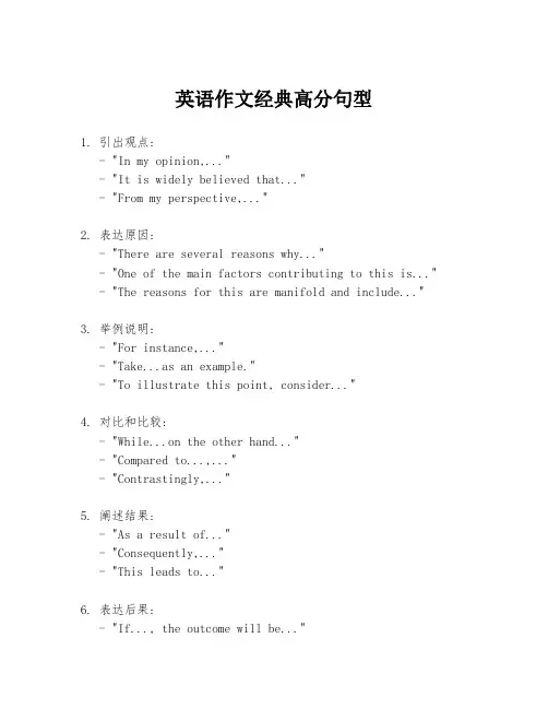 英语作文经典高分句型