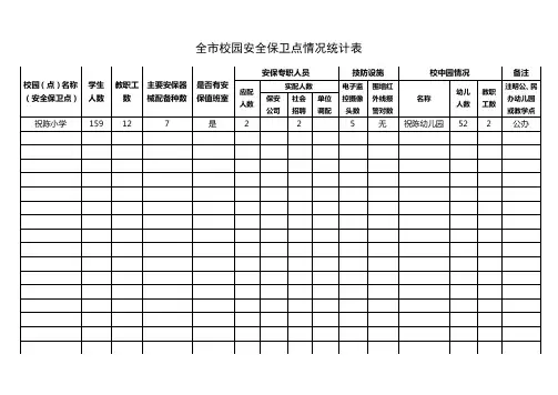 小学校园安全保卫点情况统计表