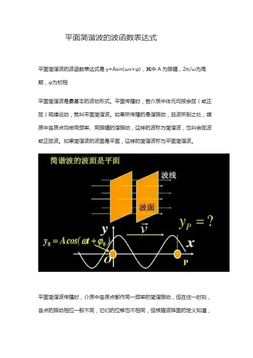 平面简谐波的波函数标准形式