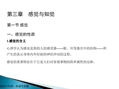 第三章  感觉与知觉  《组织行为学》PPT课件