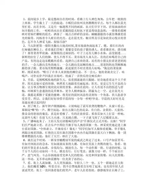 细节描写的片段200字