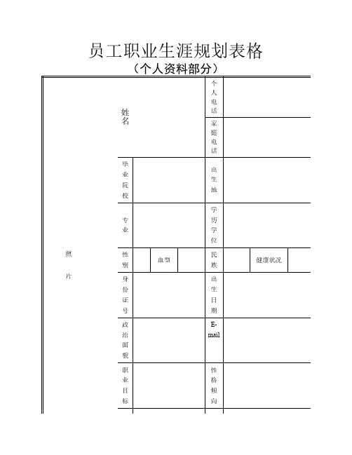 员工职业生涯规划表格