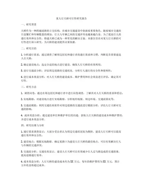 某人行天桥可行性研究报告