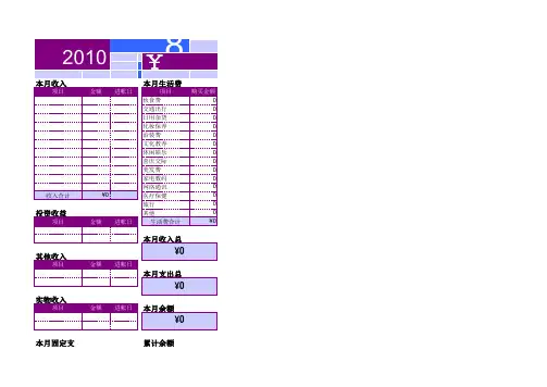 日常记账表格