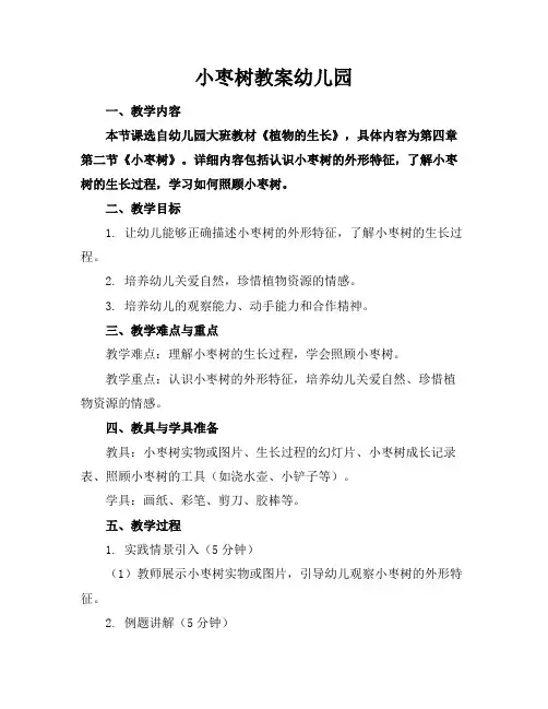小枣树教案幼儿园(1)