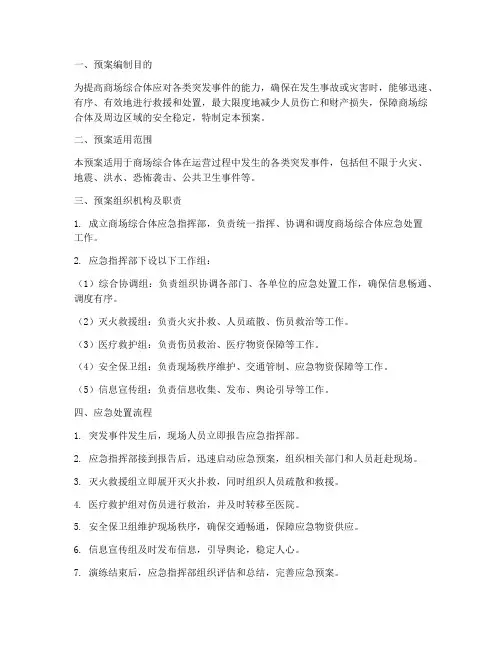 商场综合体整体应急预案