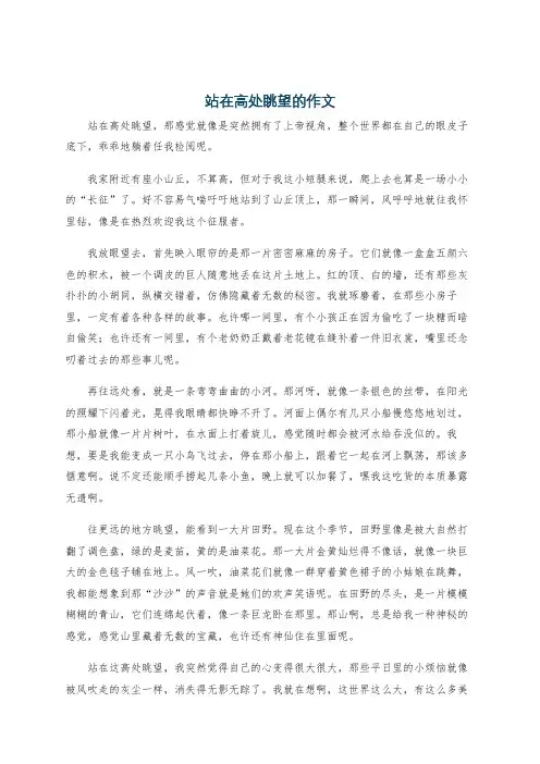 站在高处眺望的作文