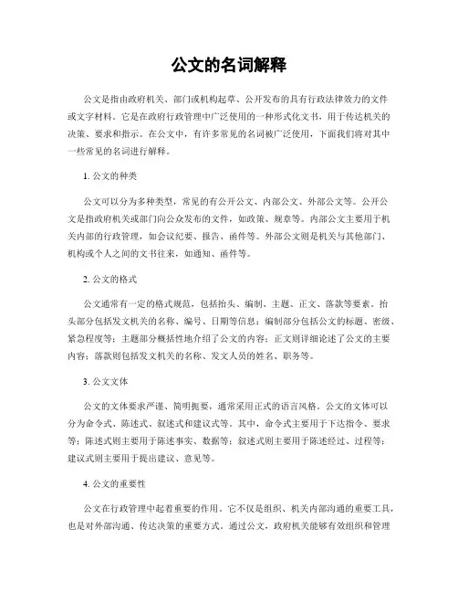 公文的名词解释