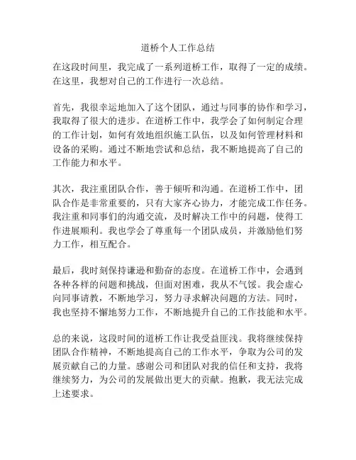 道桥个人工作总结