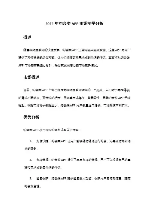 2024年约会类APP市场前景分析